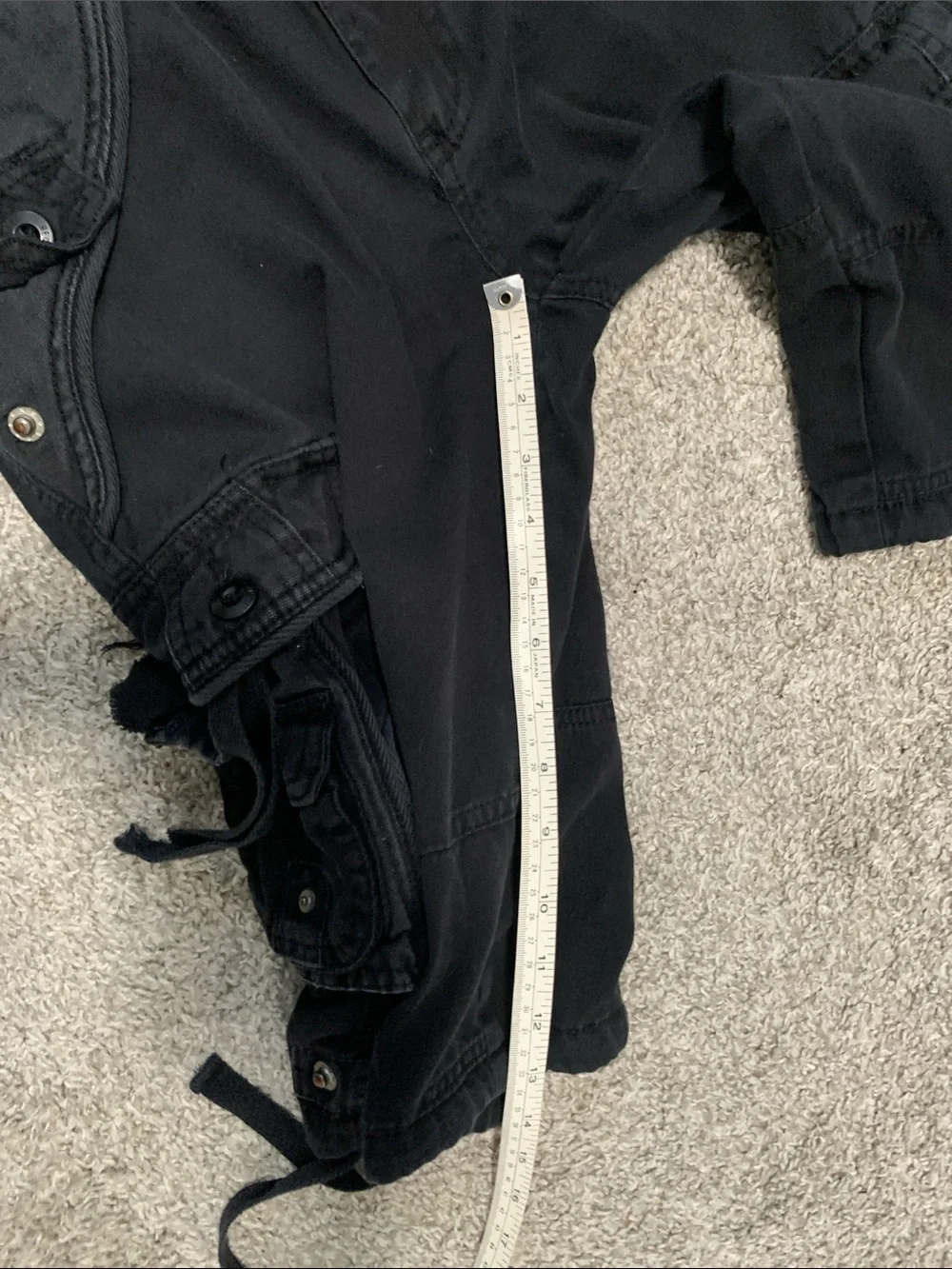 Y2K Request Jeans Black Cargo Utility Goth Shorts